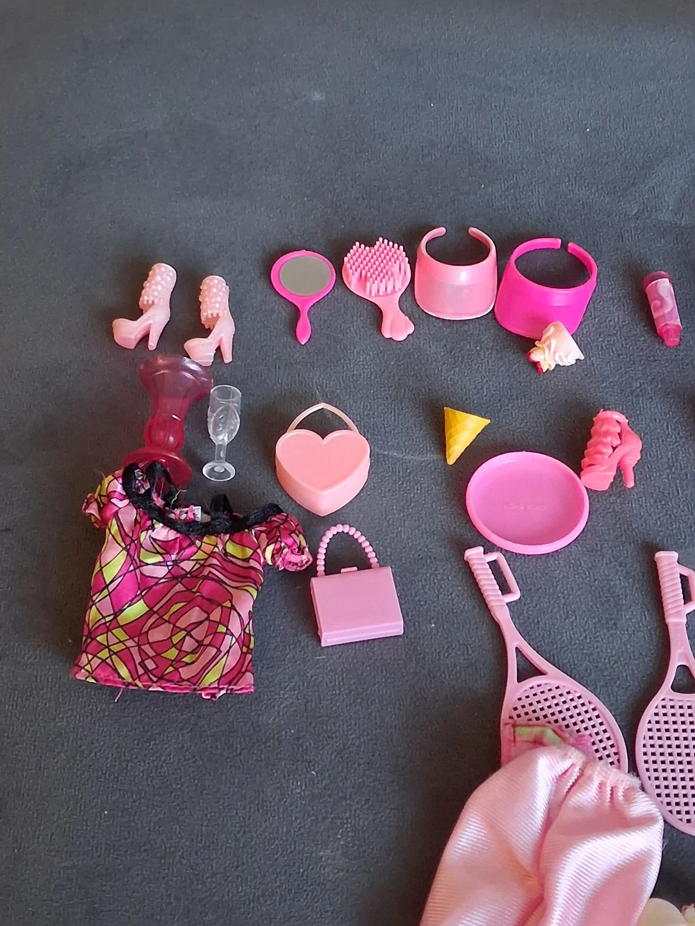 Barbie 1990 Pink Doll Accessories & Clothing Mix